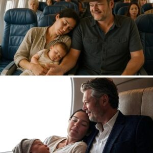 Poor Girl With her Baby Falls Asleep On A Stranger’s Shoulder On A Flight, But Wakes Up Shocked Realize He Is Blake Shelton