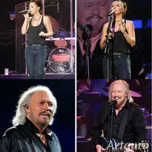 Maurice Gibb’s daughter stepped into the spotlight, her voice a haunting echo of her father’s legacy.