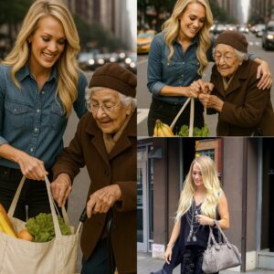 In a Moment of Desperation, Carrie Underwood Appears Out of Nowhere to Help an Elderly Woman Struggling with Her Broken Bag in Heavy Traffic—A Heartfelt Act of Kindness That Will Leave You Speechless