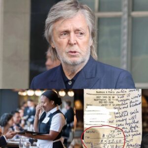 Waitress sees Paul McCartney’s check, reads the note, and bursts into tears