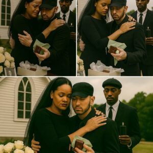 BREAKING: Eminem’s 47-Second Silent Hug with Rihanna at Her Father’s Funeral Speaks Louder Than Words...