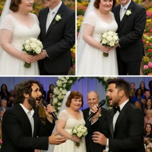 Unforgettable: Josh Groban and Adam Lambert Serenade Susan Boyle at Her Magical Wedding nh