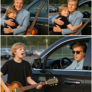 After the concert, Paul McCartney was already heading out… until he spotted a young boy quietly playing guitar near the exit.