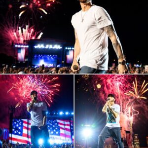 Eminem Cuts the Music Mid-Performance on July 4th — And Silently Locks Eyes with the One Man He’s Avoided for 25 Years!