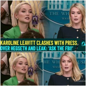 Karoline Leavitt, the White House Press Secretary, erupted during a fiery briefing, shutting down a reporter's questions about Pete Hegseth and the Pentagon leak scandal, telling them to "Ask the FBI."