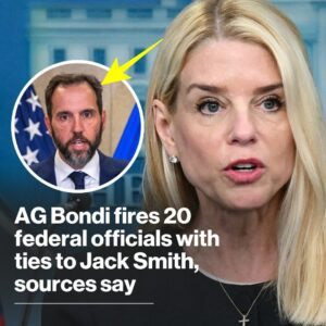 Attorney General Pam Bondi has fired at least 20 prosecutors and support staffers who assisted former Special Counsel Jack Smith's investigations into President Trump, sources said.
