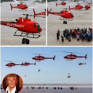BREAKING NEWS: Nearly 3 tons of food were transported by 6 private planes of Singer Rod Stewart to Texas! The sign of Stewart appeared on the plane, surprising everyone