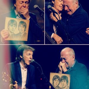 As Paul McCartney performed “Here Today” — the song he wrote for John Lennon — he noticed an elderly man in the front row, silently weeping, clutching an old sketch