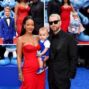 PREGNANT RIHANNA MAKES SHOW-STOPPING RED CARPET DEBUT WITH BOTH SONS—FAMILY OF 5 STEALS THE SMURFS PREMIERE! SANGHO