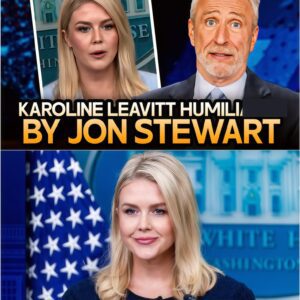 KAROLINE LEAVITT HUMILIATED BY JON STEWART — AND JUST DAYS LATER, SHE TOOK OFF HER CROSS NECKLACE. She finally ditched her signature necklace this week—right after Stewart torched her live on The Daily Show - nh