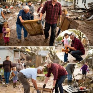 He had no security, no spotlight — but when the flood hit, Blake Shelton had something bigger: a heart No cameras. No tour bus. Just Blake, a battered truck, and strangers screaming for help in rising waters….nh