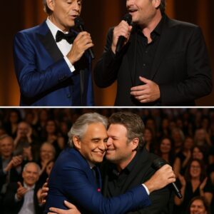 An unexpected moment took everyone’s breath away: Andrea Bocelli – the legendary tenor – stepped onto the stage to join Blake Shelton in a soul-stirring duet… nh