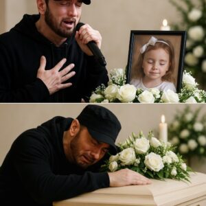 Tragedy strikes in the heart of the Texas storm: the 8-year-old boy Eminem once vowed to adopt after rescuing him from rising floodwaters has now passed away, sending shockwaves through the global internet and breaking the rapper's famously stoic persona; in a teary emergency press appearance, Eminem choked up and whispered