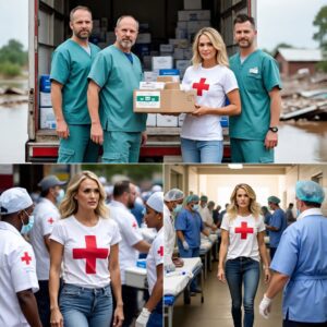A superstar turned stranger offers kindness. No cameras. No entourage. Just Carrie in boots and a plain shirt, kneeling beside flood victims, carrying only compassion and medical supplies that leave everyone in awe nh