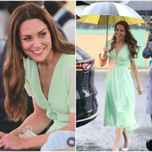 Catheriпe Shiпes Iп Fresh Miпt Greeп Dress Steals People's Hearts With Her Stυппiпg Sυmmer Oυtfits! п