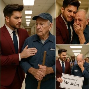 Adam Lambert discovers his old school janitor still working at 79 years old and surprises everyone nh