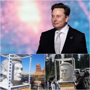 EXCLUSIVE: Mysterious Giant Elon Musk Head Travels America’s National Parks, Saying ‘Make America Wait Again’