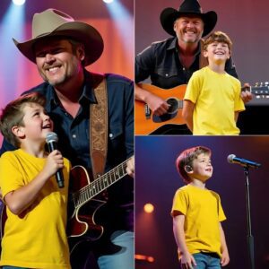 A heartwarming moment: Blake Shelton invited 6-year-old Wyatt—who is waiting for a heart transplant—on stage for a duet. In front of thousands, Wyatt sang with all his little heart, moving the entire crowd to tears. nh