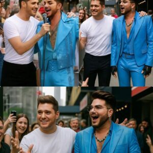 VIDEO: Michael Bublé and Adam Lambert’s Impromptu Street Duet Stuns New York! nh