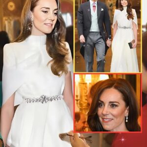 ALL EYES ON Princess Catherine In Gorgeous White Gown As She Debuts Late Queen’s Iconic Earrings at Buckingham Palace Lunch 😱👇