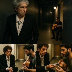 UPDATED NEWS: After the concert, Bob Dylan was already walking backstage… until he heard faint guitar strings from a side hallway. ws