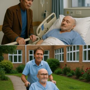 The soft hum of medical machines was replaced by quiet laughter when Sir Cliff Richard stepped into Phil Collins’ hospital room - bear