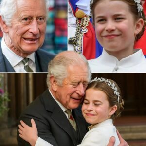 In the quiet garden of Windsor Castle, Princess Charlotte, just nine years old, gave her grandfather King Charles III a moment no one expected.