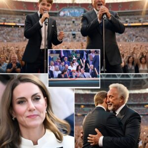 Wimbledon had never seen anything like it. Sir Tom Jones, 84, paused mid-ceremony and turned toward the Royal Box.