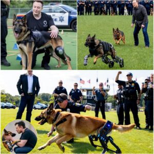 Elon Musk's Life-Changing Gift to Injured Police Dogs Sparks Global Cheer, Witness the heartwarming moment when Elon Musk's innovative robotic legs give injured police dogs