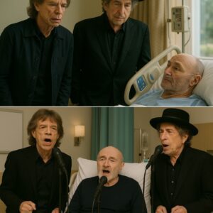 Mick Jagger, the eternal Rolling Stones frontman, walking through the quiet halls of a London hospital alongside Bob Dylan...