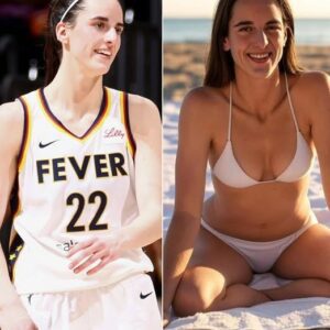 BEACH BOMB: Caitlin Clark stuns fans everywhere with gorgeous photos in a tight white bikini, showing off her fit physique and runway-ready legs!