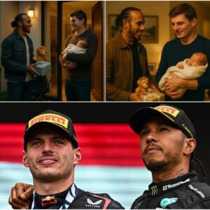 Lewis Hamilton Shows Up at Max Verstappen's Door Not for racing... but to meet Max's newborn baby 🎁