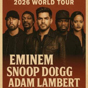 Hip-hop and R&B icons Eminem, Snoop Dogg, Adam Lambert, 50 Cent, and Rihanna have announced the 2026 world tour “ONE LAST RIDE.” nh