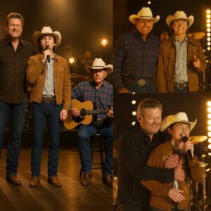 THE ARENA FELL SILENT AS BLAKE SHELTON WHISPERED: “JOHN FOSTER, IT’S YOUR TURN.”A legendary moment across three generations of country music that left the world in tears