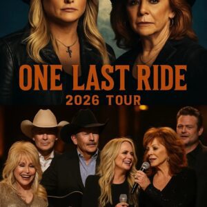 Country legends Miranda Lambert, Dolly Parton, George Strait, Alan Jackson, Reba McEntire, and Blake Shelton have announced the 2026 tour “ONE LAST RIDE.”