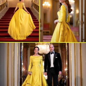 Princess Catherine STEALS THE SPOTLIGHT: Radiant in Bold Yellow Gown and Queen’s Iconic Earrings at Buckingham Palace Dinner — But One Unexpected Detail Following King Charles’ Big Reveal Left Guests Stunned...