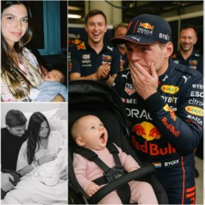The First Word That Melted the Paddock!! During the post-race celebration, Max Verstappen’s 3-month-old daughter Lily, resting in her strolleR