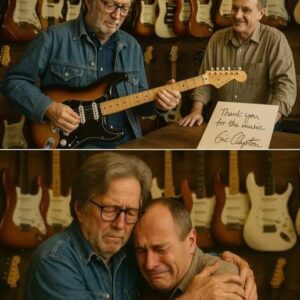 Eric Clapton stopped by an old guitar shop in Londonโthe very place where he bought his first guitar ๐ธ