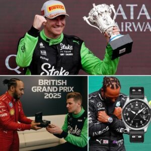 🏆 Go Wild as Lewis Hamilton Sets Aside British GP Podium Heartbreak After 10-Year Streak to Celebrate Nico Hulkenberg’s Stunning Win — His Gift to the German Holds Deep Meaning!