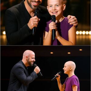 "An unforgettable emotional moment: Chris Daughtry and a 14-year-old cancer fighter join together to perform 'You Raise Me Up' on stage. TD