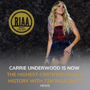 BREAKING: Carrie Underwood Makes History! Officially Becomes the Highest-Certified Female Country Artist in U.S. History with a Massive 72 Million RIAA-Certified Units, Surpassing Shania Twain's Record!