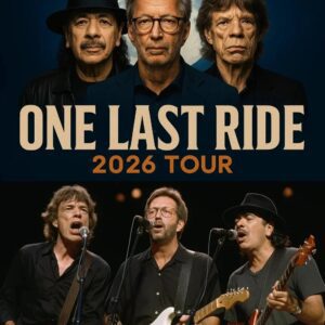 Rock & Roll Icons Unite: Eric Clapton, Carlos Santana and Mick Jagger have announced the 2026 tour “ONE LAST RIDE.”