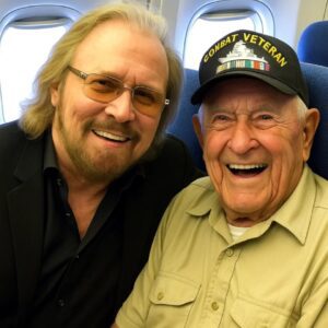SHOCKINGLY HEARTWARMING: Barry Gibb Gives Up First-Class Seat for Veteran – Passengers Stunned by His Unexpected Act on the Flight