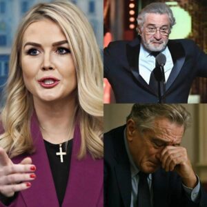 Just minutes ago, Karoline Leavitt, eyes fixed and unflinching, turned to Robert De Niro—and with one piercing statement about Hollywood’s legacy, power, and deepest hypocrisy, she had detonated the room. TD