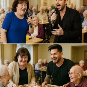 Susan Boyle and Adam Lambert made a surprise visit to a nursing home, turning the residents’ ordinary lunchtime into an unforgettable mini concert. nh