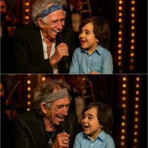 The stage gradually sank into darkness, silence spreading, and then — a little boy appeared, his tiny hand tightly holding Keith Richards’s.-TD
