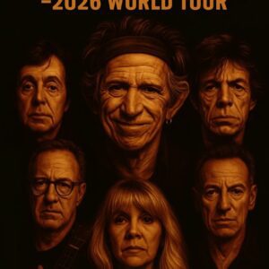 Rock & Roll legends Mick Jagger, Keith Richards, Paul McCartney, Eric Clapton, Stevie Nicks, and Bruce Springsteen have announced the 2026 world tour “ONE LAST RIDE.” _TD