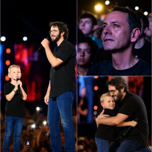 "Uncle Josh… can I sing with you?" A 6-year-old boy waiting for a new heart asked this question in a trembling voice, and 20,000 people in the arena went silent. Josh Groban didn’t just say yes_TD