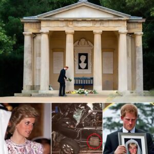 In the stillness of the morning, far from the cameras and the noise of royal duty, Prince Harry was seen walking alone toward the temple at Althorp