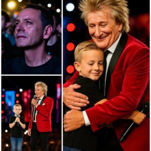“Mr Rod Stewart… can I sing with you?” – A trembling question from a 6-year-old boy named Ethan made the entire 20,000-person audience stop breathing